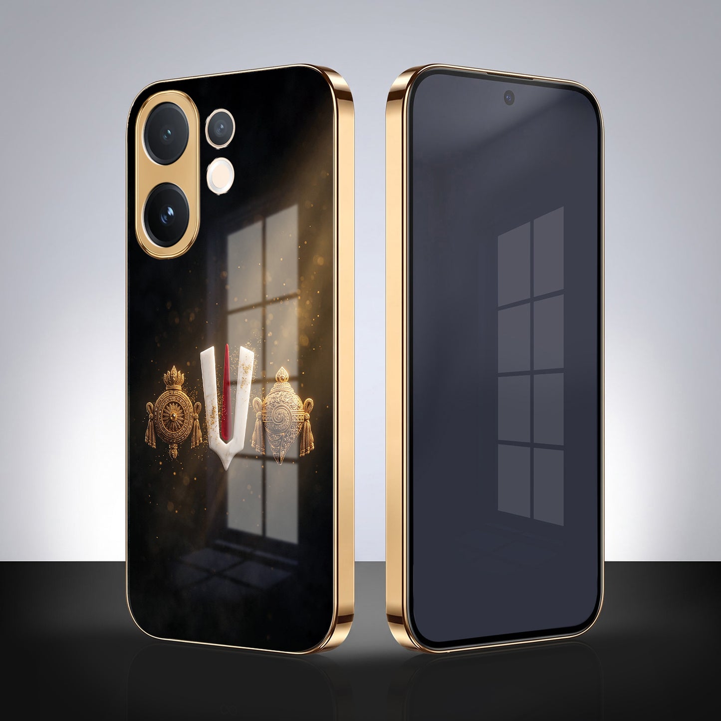 Vivo V60 5G Royal Heritage Edition Gold Electroplated Glass Phone Back Case