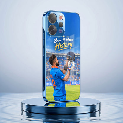 Vivo V70 5G Born TO Make History Blue Electroplated Glass Phone Back Case
