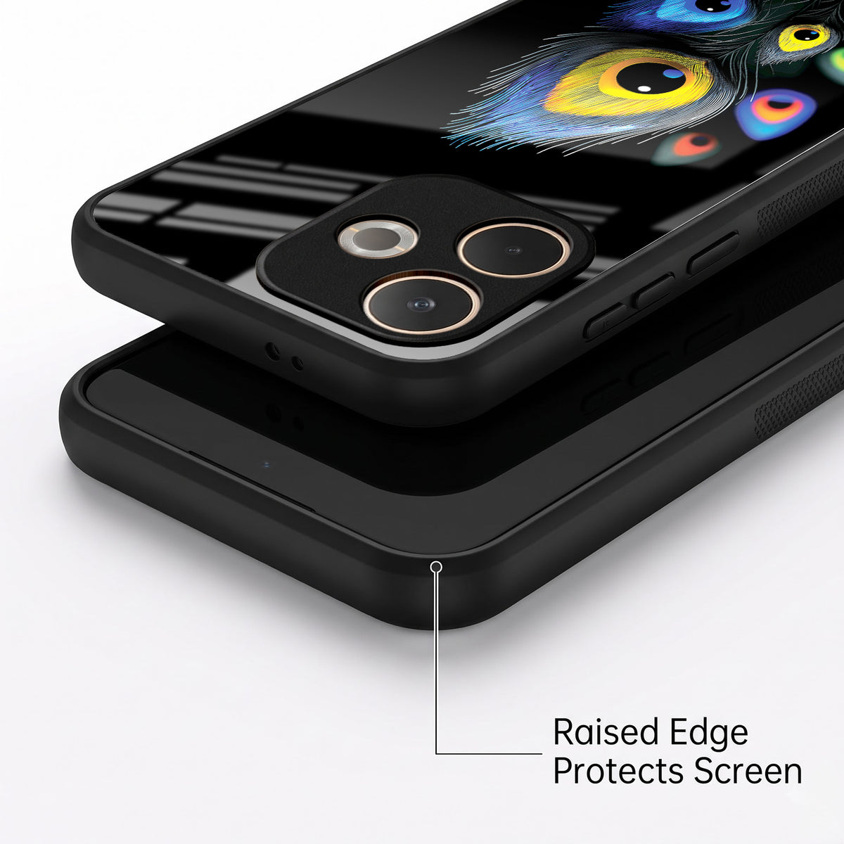 Oppo A5 Pro 5G Premium Peacock Feather Acrylic Glass Back Case
