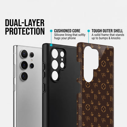 Samsung Galaxy S24 Ultra 5G Luxury Monogram Brown Protective Case