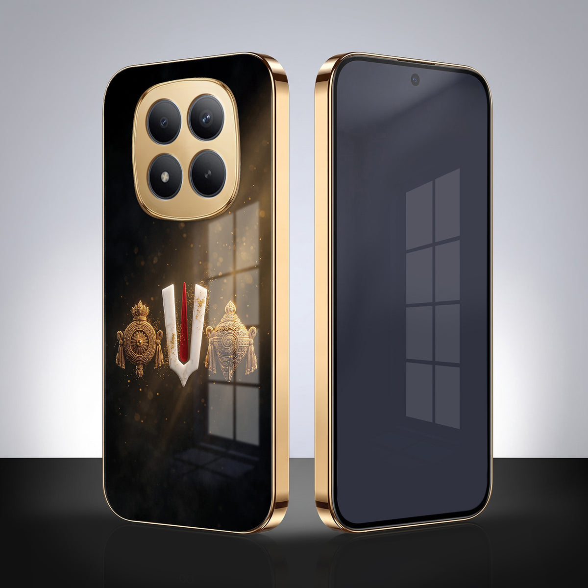 Redmi Note 15 Pro Plus 5G Royal Heritage Edition Gold Electroplated Glass Phone Back Case