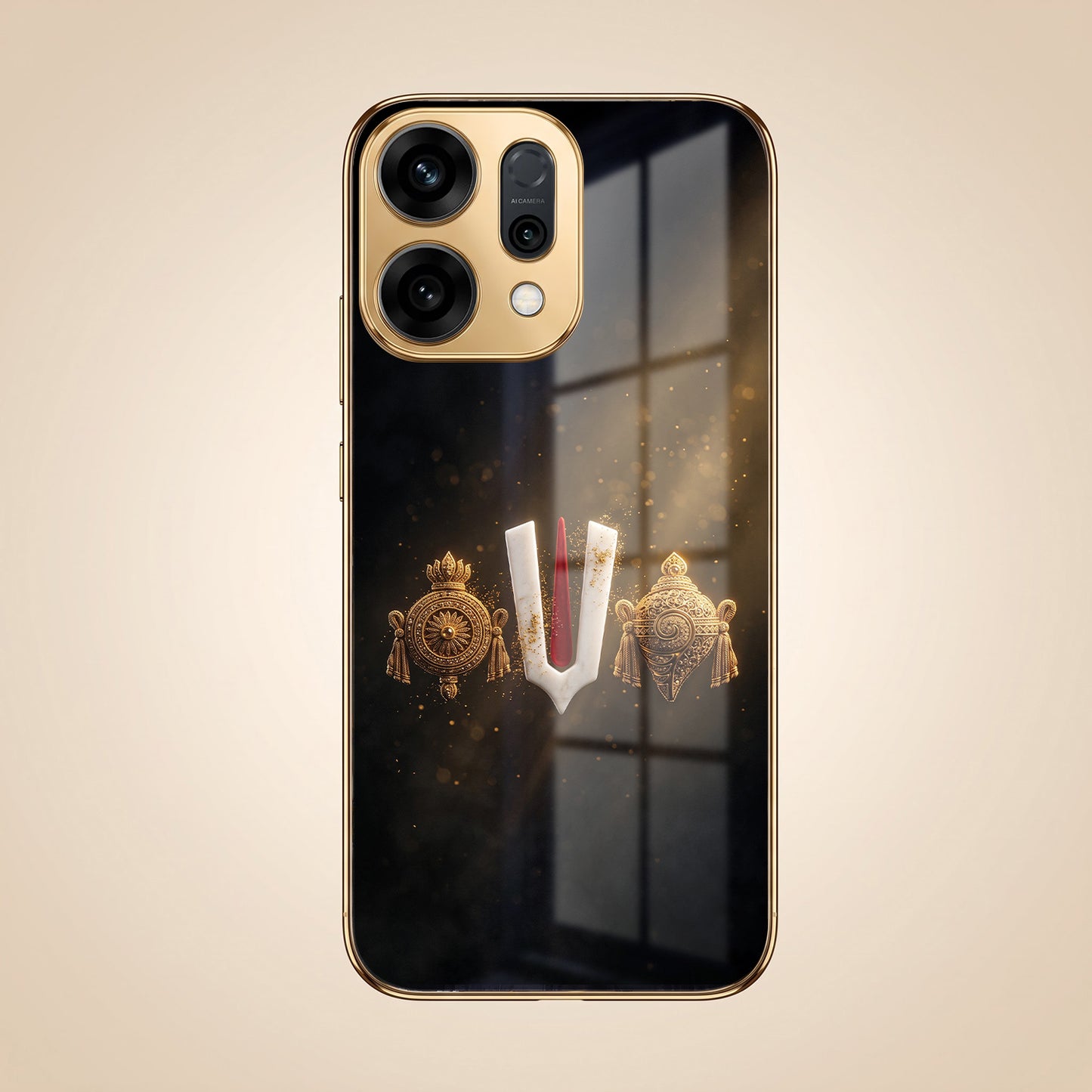Oppo Reno 14 5G Royal Heritage Edition Gold Electroplated Glass Phone Back Case