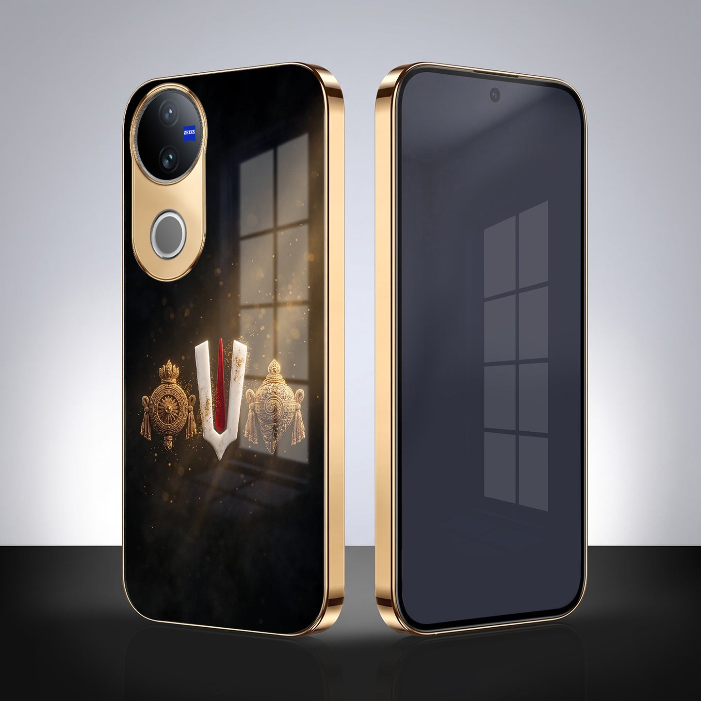 Vivo V50 5G Royal Heritage Edition Gold Electroplated Glass Phone Back Case
