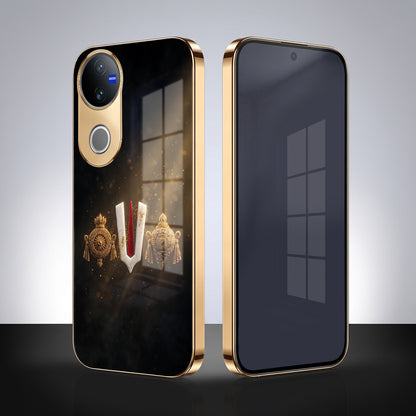 Vivo V50 5G Royal Heritage Edition Gold Electroplated Glass Phone Back Case