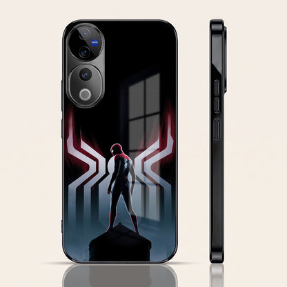 Vivo V40 Pro 5G Spiderman Black Electroplated Glass Phone Back Case