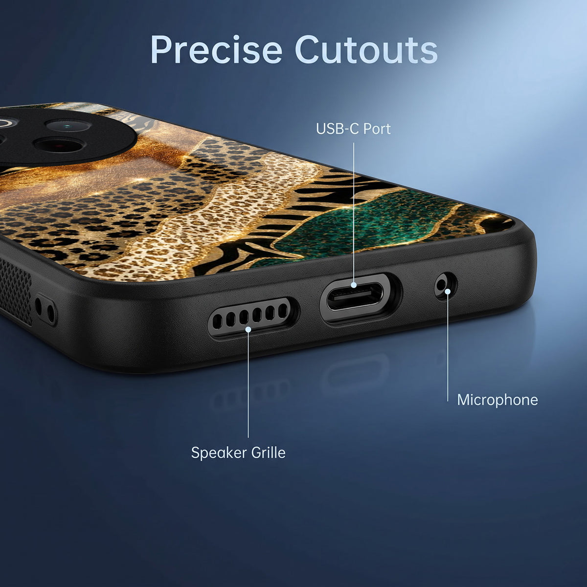 Vivo T4 5G Golden Leopard Acrylic Glass Back Case