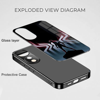Vivo V40 Pro 5G Spiderman Black Electroplated Glass Phone Back Case