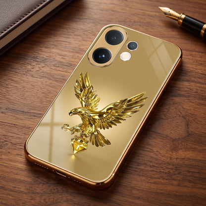 Vivo V60 5G Golden Eagle Gold Electroplated Glass Phone Back Case