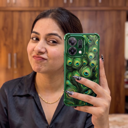 Oppo Reno 14 5G Peacock feathers Airbags Printed Back Case