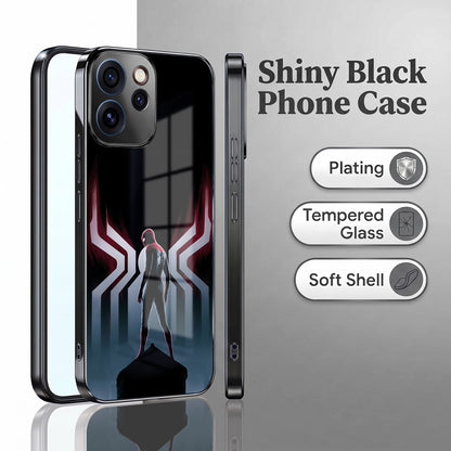 Oppo Reno 15 Pro Mini 5G Spiderman Black Electroplated Glass Phone Back Case