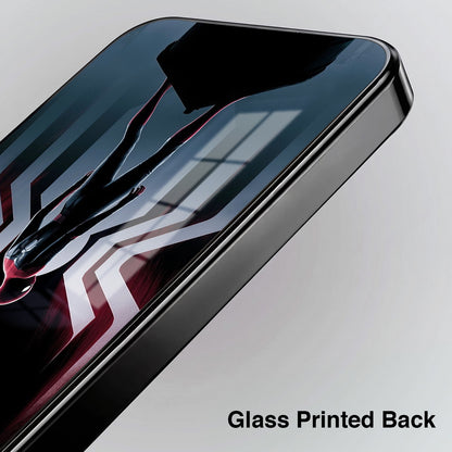 Samsung Galaxy A56 5G Spiderman Black Electroplated Glass Phone Back Case
