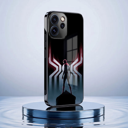 Oppo Reno 15 Pro Mini 5G Spiderman Black Electroplated Glass Phone Back Case