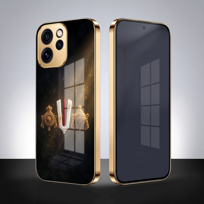 Oppo Reno 15 Pro Mini 5G Royal Heritage Edition Gold Electroplated Glass Phone Back Case