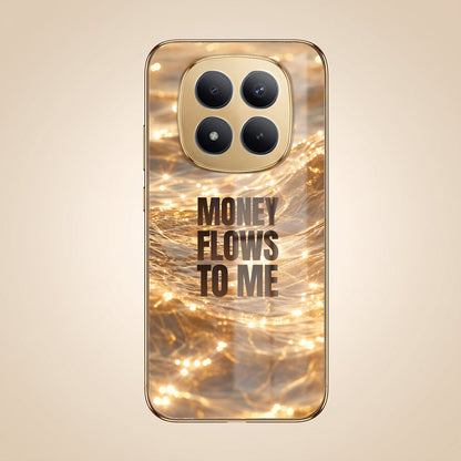 Redmi Note 15 Pro+ 5G Money Flows To Me Gold Electroplated Glass Phone Back Case