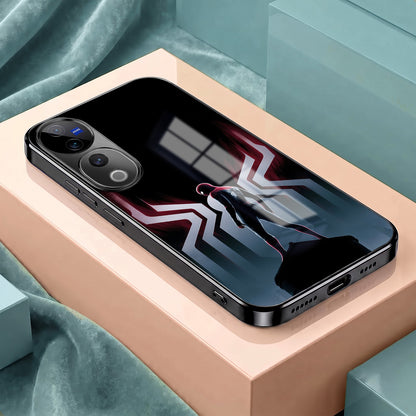 Vivo V40 Pro 5G Spiderman Black Electroplated Glass Phone Back Case