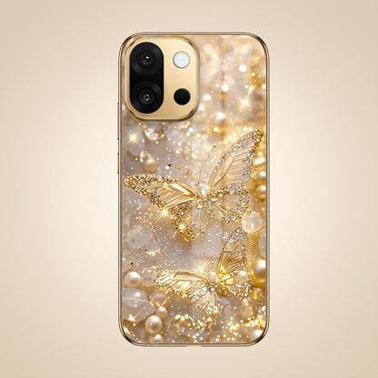 OnePlus 13s 5G Golden Butterfly Gold Electroplated Glass Phone Back Case