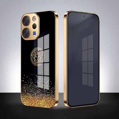 Vivo V70 5G Medusa Head Gold Electroplated Glass Phone Back Case