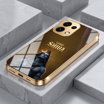 Oppo Reno 16C 5G Lord Shiva Gold Electroplated Glass Phone Back Case