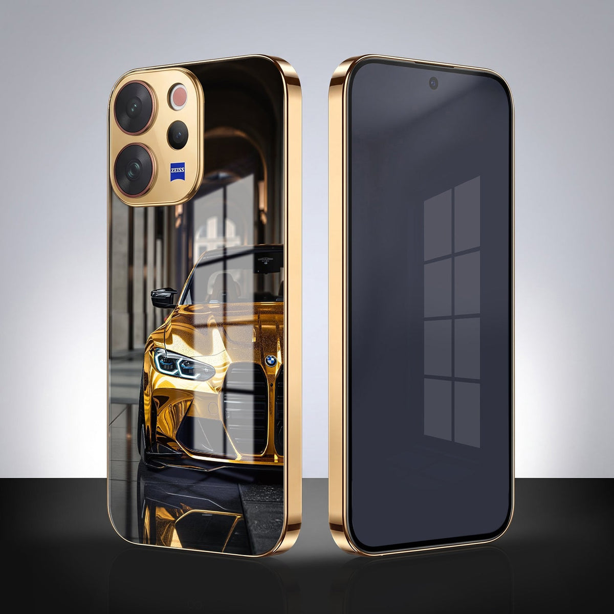 Vivo V70 5G Golden BMW Gold Electroplated Glass Phone Back Case