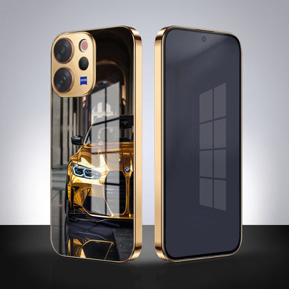 Vivo V70 5G Golden BMW Gold Electroplated Glass Phone Back Case