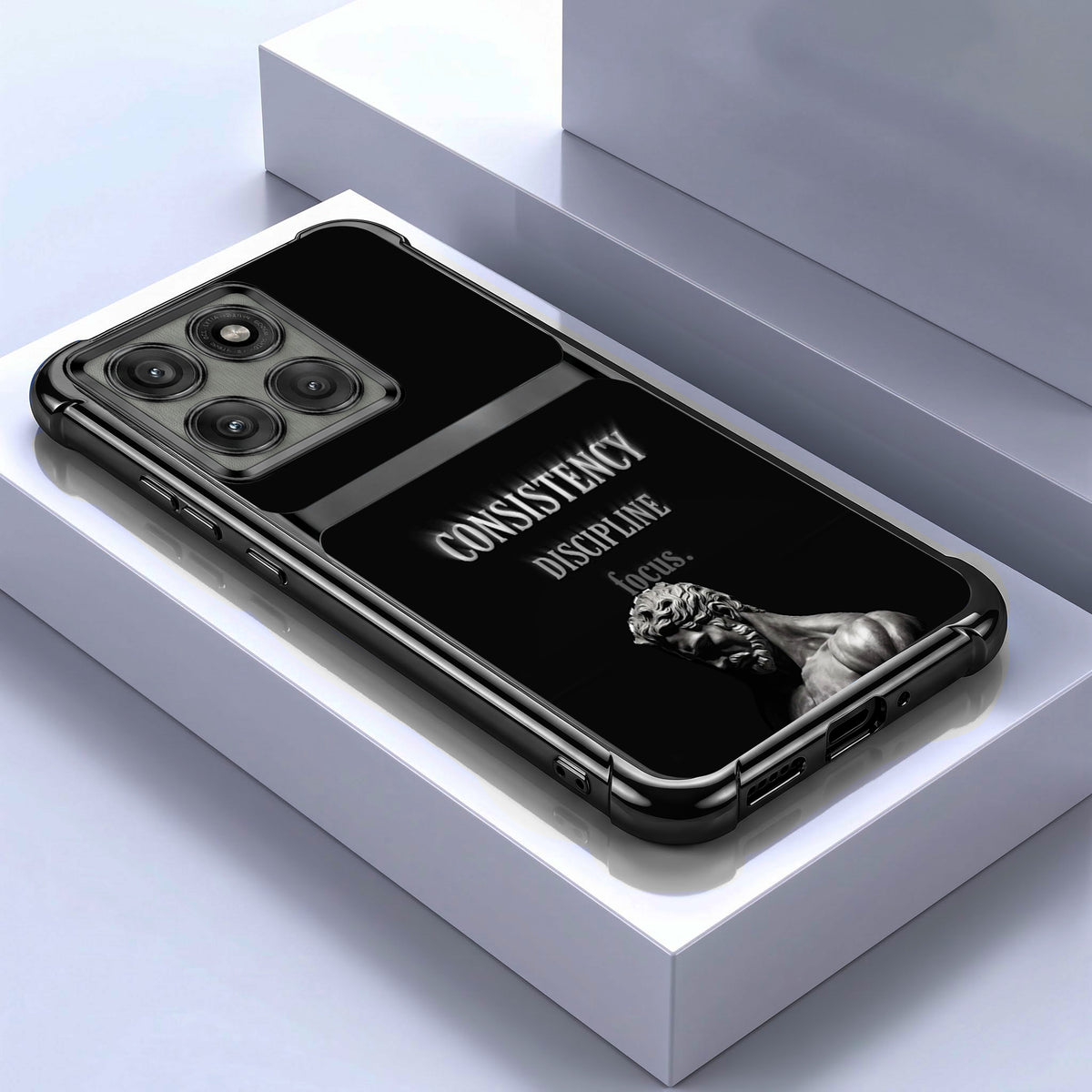 Motorola Edge 60 Pro 5G Focus & Strength Dual-Tone Transparent Black Airbags Case