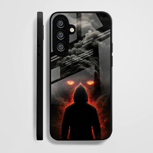 Samsung Galaxy A56 Premium Acrylic Shockproof Glass Back Case (Dark Flame)