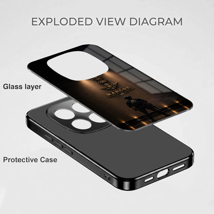 Redmi Note 15 Pro Plus 5G Indian Navy Marcos Black Electroplated Glass Phone Back Case