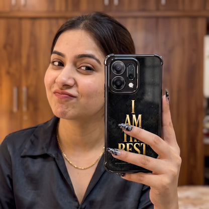 Oppo Reno 14 5G Premium I Am The Best Gold Airbags Printed Back Case