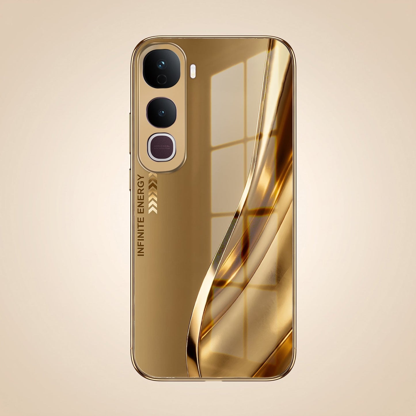 Vivo Y400 Pro 5G Luxury Infinity Energy Gold Electroplated Glass Phone Case
