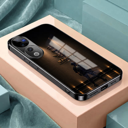 Vivo V40 Pro 5G Indian Navy Marcos Black Electroplated Glass Phone Back Case