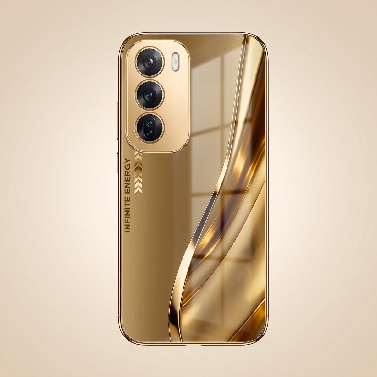 Oppo Reno 12 Pro 5G Luxury Infinity Energy Gold Electroplated Glass Phone Case