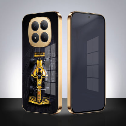 Redmi Note 15 Pro Plus 5G F1 Racing Car Gold Electroplated Glass Phone Back Case