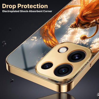 Oppo Reno 16C 5G Divine Hanuman Gold Electroplated Glass Phone Back Case