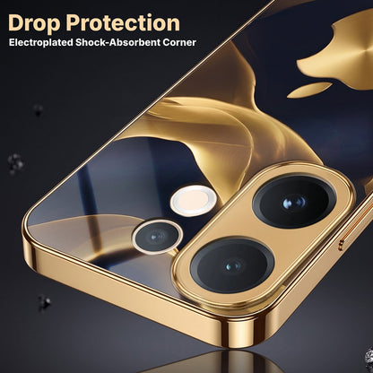 Vivo V60 5G Luxury Wave Gold Electroplated Glass Phone Back Case
