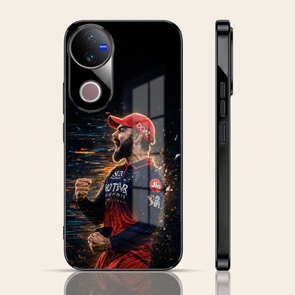 Vivo V50 5G Virat Kohli Black Electroplated Glass Phone Back Case