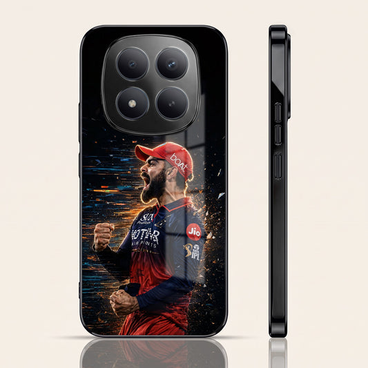 Redmi Note 15 Pro Plus 5G Virat Kohli Black Electroplated Glass Phone Back Case