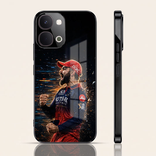 Vivo T5x 5G Virat Kohli Black Electroplated Glass Phone Back Case