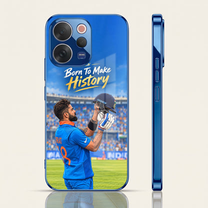 Vivo V70 5G Born TO Make History Blue Electroplated Glass Phone Back Case