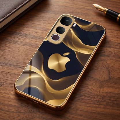 Vivo Y400 Pro 5G Luxury Wave Gold Electroplated Glass Phone Back Case