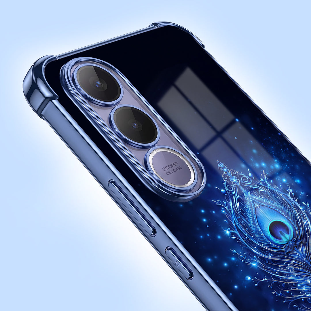 Vivo V70 FE 5G Premium Peacock Feather Airbags Printed Back Case