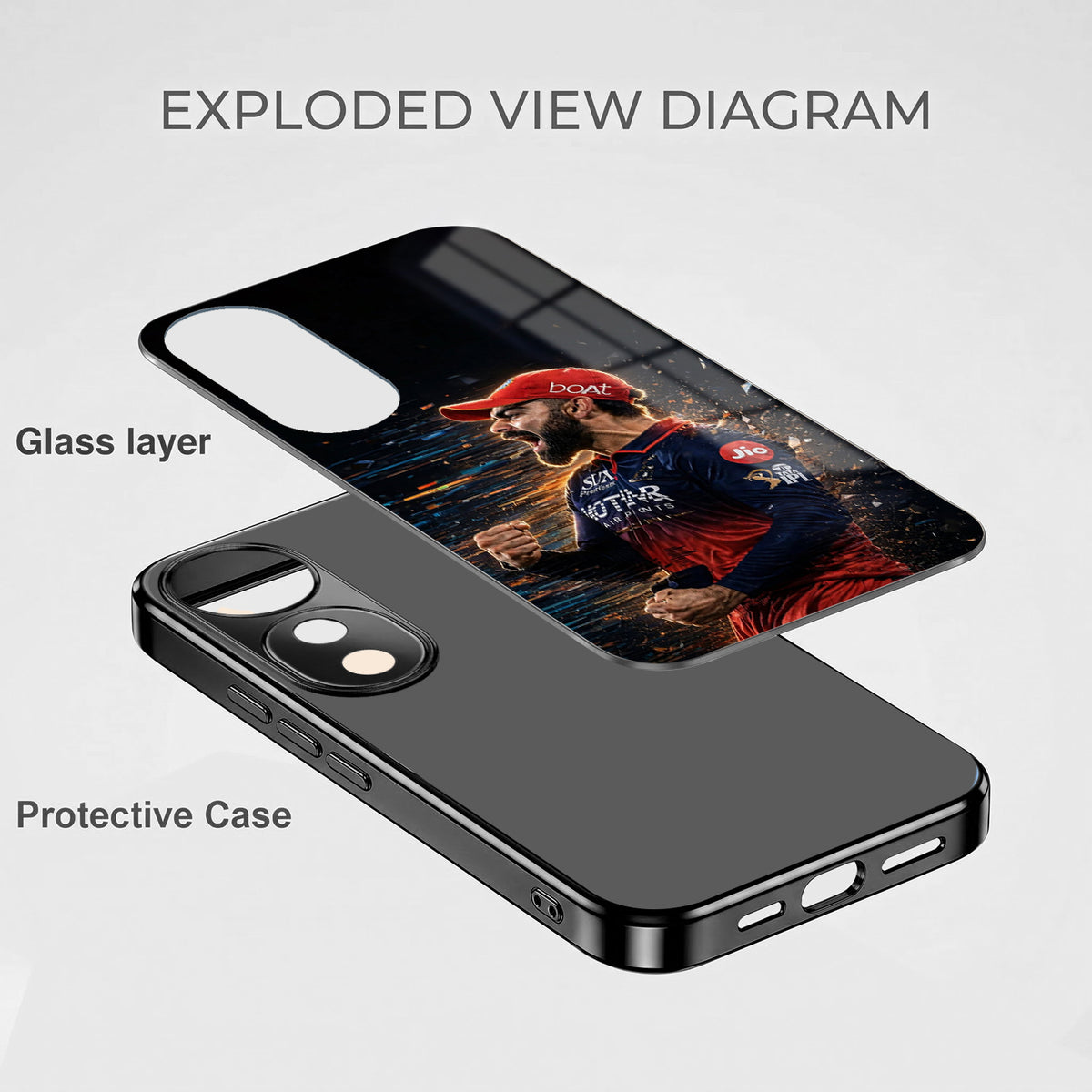 Vivo V40 Pro 5G Divine Trishul Black Electroplated Glass Phone Back Case
