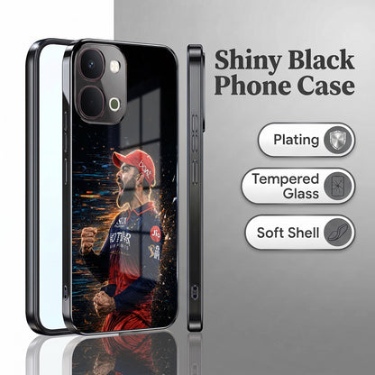 Vivo T5x 5G Virat Kohli Black Electroplated Glass Phone Back Case