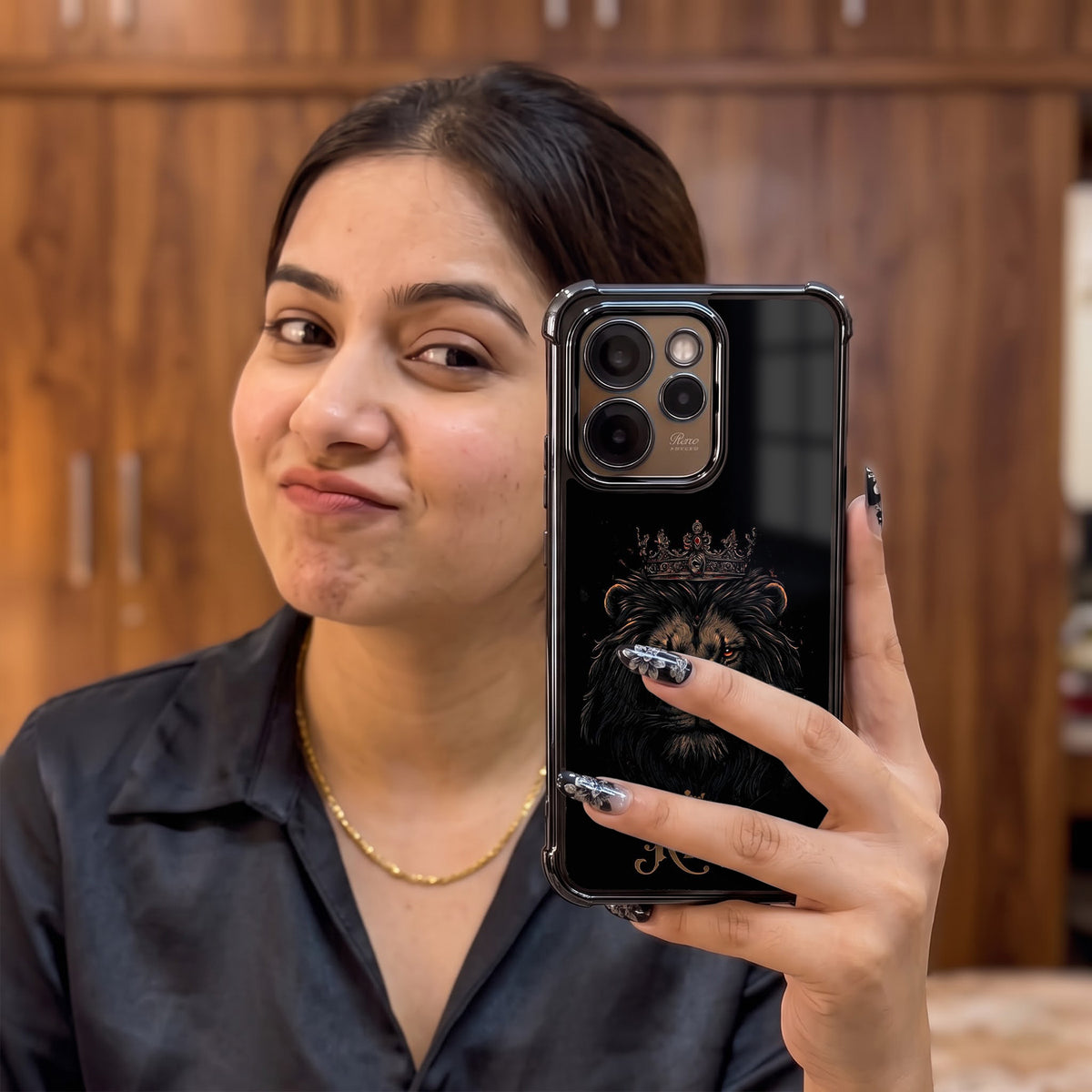Oppo Reno 15 Pro Mini 5G Premium Crowned Lion Airbags Printed Back Case