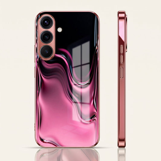 Samsung Galaxy A36 5G Liquid Wave Pink Electroplated Glass Phone Back Case