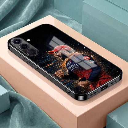 Samsung Galaxy A36 5G Virat Kohli Black Electroplated Glass Phone Back Case