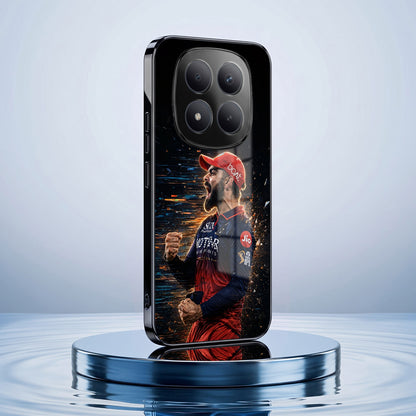 Redmi Note 15 Pro Plus 5G Virat Kohli Black Electroplated Glass Phone Back Case