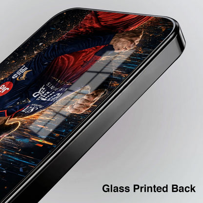 Oppo Reno 15 5G Virat Kohli Black Electroplated Glass Phone Back Case