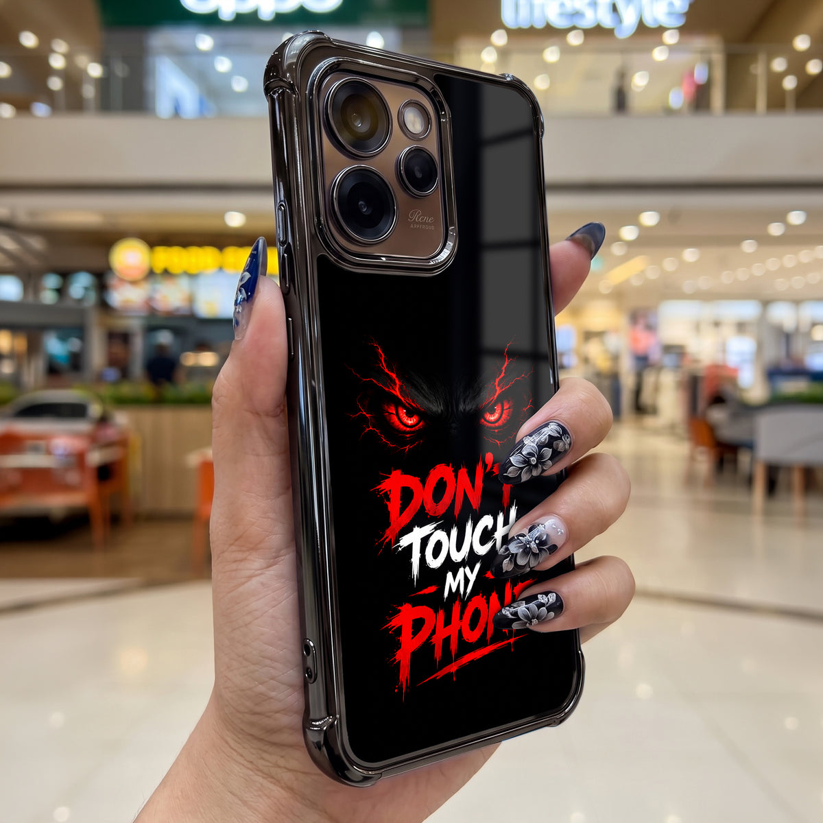 Oppo Reno 15 Pro Mini 5G Don't Touch My Phone Airbags Printed Back Case