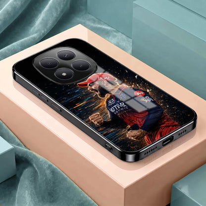 Redmi Note 15 Pro Plus 5G Virat Kohli Black Electroplated Glass Phone Back Case