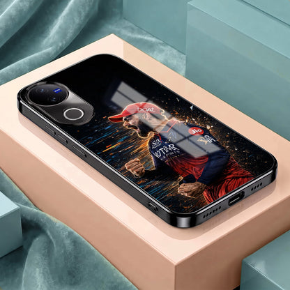 Vivo V50 5G Virat Kohli Black Electroplated Glass Phone Back Case